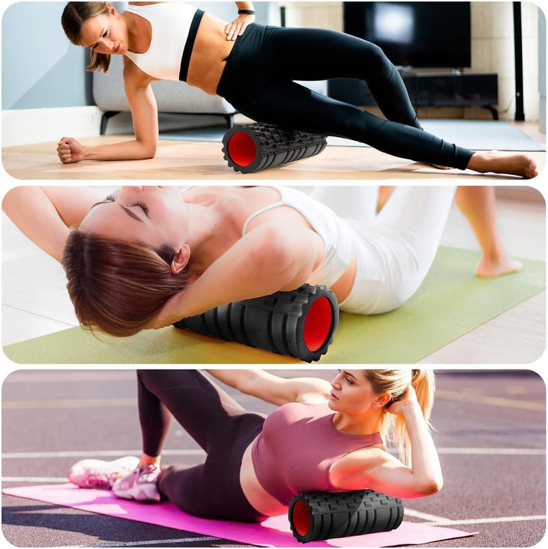 Krightlink Foam Roller for Deep Tissue Massager, 13" High Density Exercise Patented Roller for Muscle Massage and Myofascial Trigger Point Release Back Roller for Fitness, Yoga and Pilates (Black) - Image 5